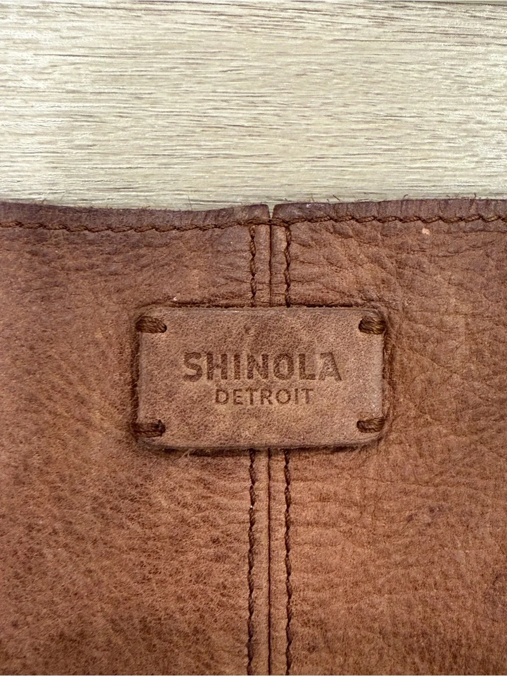 Shinola Detroit Tan Leather Relaxed Hobo Shoulder Bag Tote Handbag Bourbon